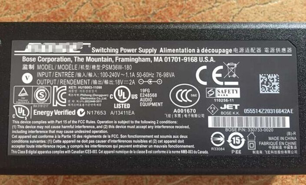 Genuine PSW36W-180 BOSE 18V 2A AC Power Adapter - adapter.cc